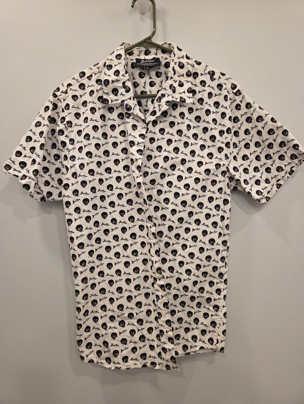 Bob Ross Shirt Button Down Short Sleeve Mens Large